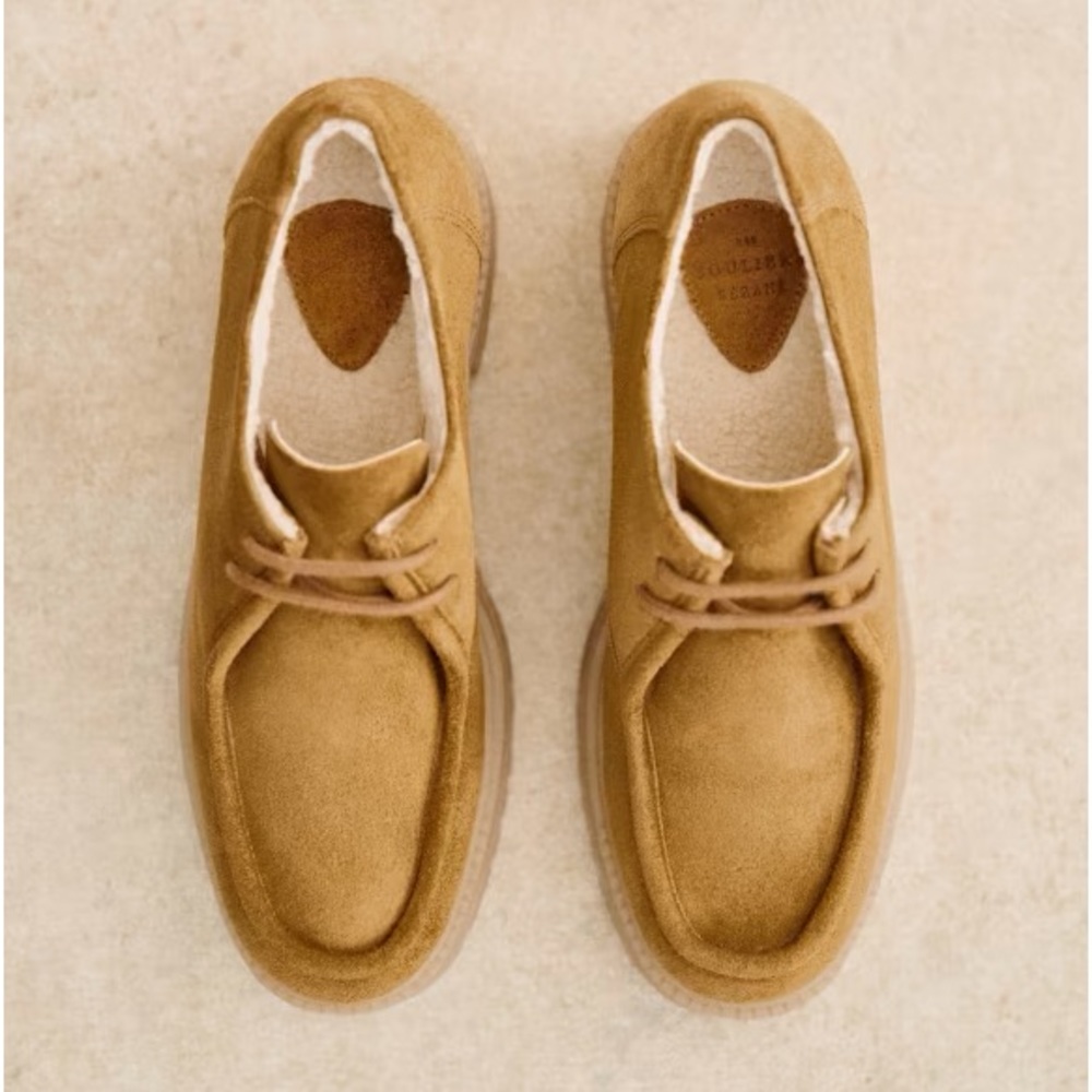 Sezane Markus camel loafers.